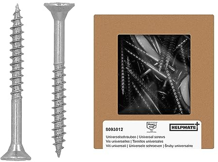 HELPMATE - Tornillos universales de cabeza avellanada 4,0x40 acero inoxidable A2-225 unidades Tornillos para madera con cabeza en T y rosca parcial