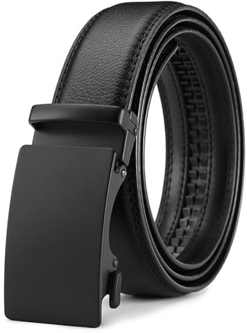 LEEXTON Gürtel Herren, ohne Löcher Gürtel Ratsche Ledergürtel Automatikschließe, Breit 35mm für Herren Anzug Business Kleidung mit Geschenkbox