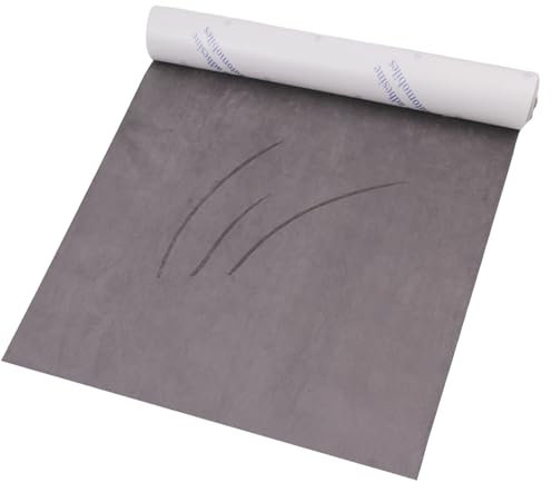 HKC Tessuto in Microfibra Autoadesivo Grigio Scuro, 42 * 150cm Pellicola Autoadesiva in Finta Pelle Scamosciata, Tessuto Elastico per Cabina di Pilotaggio, Tappezzeria, Cassetto Portagioielli