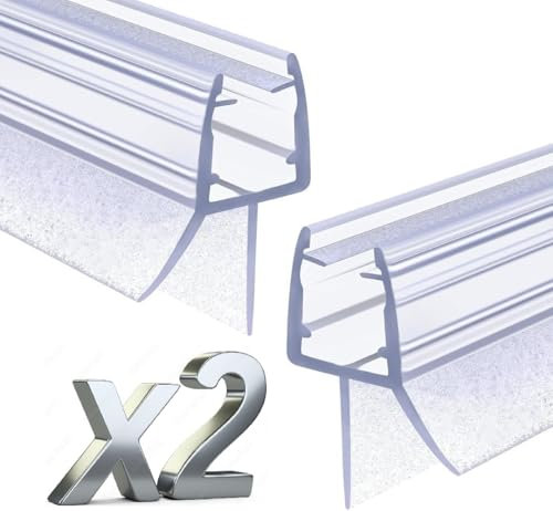 SHOPROM Guarnizione Box Doccia in PVC per Vetri 6-7-8 mm, 100 cm, Trasparente, Antimuffa, 2 Pezzi