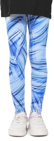 FILOWA Leggings Mädchen Hohe Taille Sportleggings, 6-13 Jahre, Gr.116-164 | Elastisch Sporthose Lang, Marmor-Print, Kinder Gymnastikhose, Weich Turnhose, Teenager Yoga Hosen, Fitness Sport Activewear