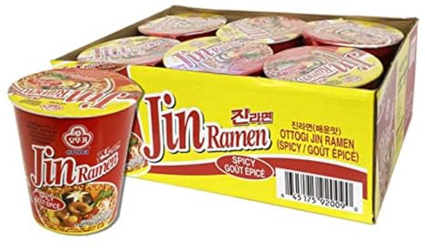 Soupe Jin Ramen Mild et Spicy en Bol de 65G - Offres de 6, 12 et 18 Bols - Livraison Gratuite France (18, Spicy)