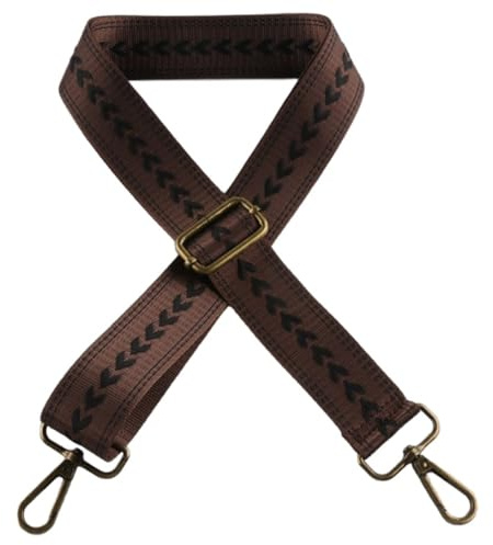 Whakano Schultergurt für Taschen Ersatz Taschengurt Breit 3,8CM Umhängegurt,Längenverstellbarer 70-135cm Schulterriemen,Taschengurte zum Wechseln,Taschenherstellung Zubehör,Bronze Schnalle,Braun