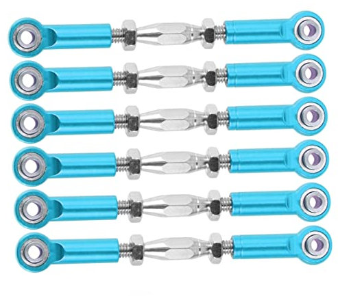 HONMEET 6pcs Aluminum Turnbuckle Rod Linkage Steering Rods Compatible for Rc Epxhsp Racing Hpi Truck Buggy Upgrade Parts for Rc Car Linkage