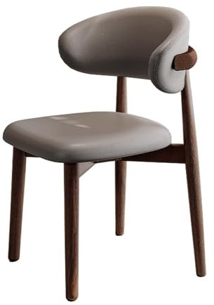 Lot de 4 chaises de salle à manger rembourrées modernes avec cadre en bois Gris Idéal pour salle à manger ou salon Design élégant sans accoudoirs avec pieds en noyer pour un look contemporain