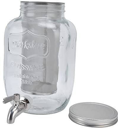 4L Cold Brew Coffee Keg, Sealing Lid, Easy to Use, Keeping Freshness, Rugged and, Unique Appearance Design, Made of Borosilicate Glass, 304 Stainless Steel Faucet and Filter,