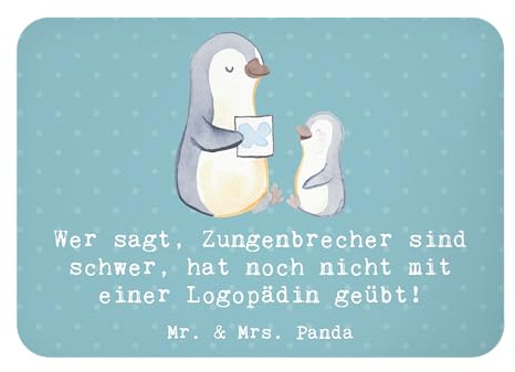 Mr. & Mrs. Panda Magnet Training mit Logopädin - Geschenk, Berufsliebe, Kühlschrankmagnet, Patienten, whiteboardmagnet, Sprache, büromagnet, Notizhalter, charmante Aussage, Berufe, üben, Schlaganfall