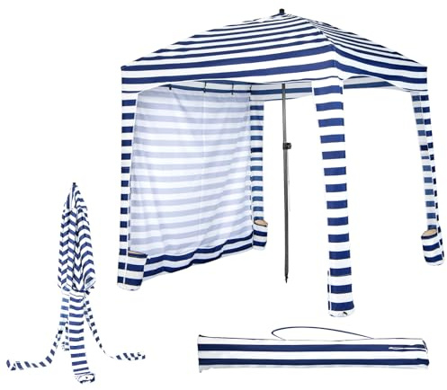 GYMAX Tenda da Spiaggia Portatile, Tenda Parasole Autoportante con Borsa da Trasporto