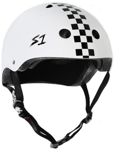 Casque Mega Lifer Blanc avec Damier - Taille S - S-One