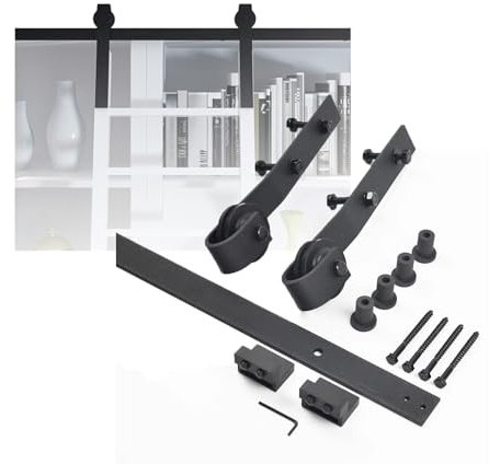 GCGC Schiebeleiter for Bibliotheken, Hardware-Kit Mit Leichtgängiger Laufschiene, for Bücherregallager Auf Dem Dachboden Der Schule (ohne Leiter)(12ft/366cm)