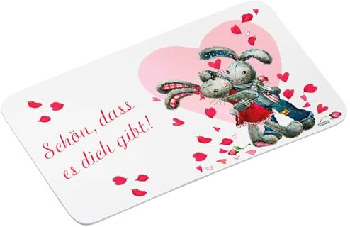 Kesper 91503 Frühstücksbrettchen Hasen -Schön, dass es dich gibt!- aus Melamin