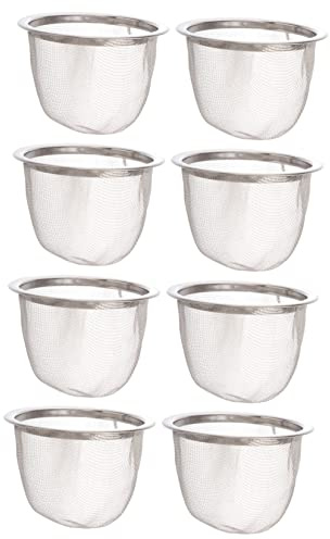 LOEFLIFA Filtro Per Tè in Acciaio Inossidabile 8 Pezzi, Infusore in Metallo Robusto Maglie Fini, Accessorio Per Tisane e Foglie Sfuse, Adatto Per Uso Domestico e Erbe Aromatiche