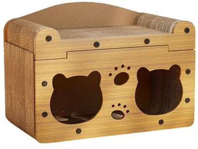 Ｚｉａｌｏｆｉ Katzenunterkunft Aus Karton, Kratzmöbel, Spielzeug für Katzen Aller Größen, Geschenkidee, Doppelschicht