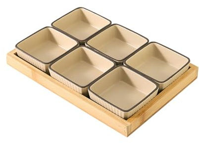 Vassoio in ceramica a 6 griglie in stile giapponese con farfalla verde, per snack e snack per la casa, elegante piatto da portata a quattro griglie