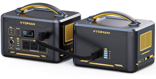 VTOMAN Jump 2200 Portable Power Station with Extra Battery - 2200W/2956Wh | Durable LiFePO4 Battery Solar Generator, 2200W Constant-Power, Regulated 12V DC, PD 100W Type-C for Travel, Home Backup