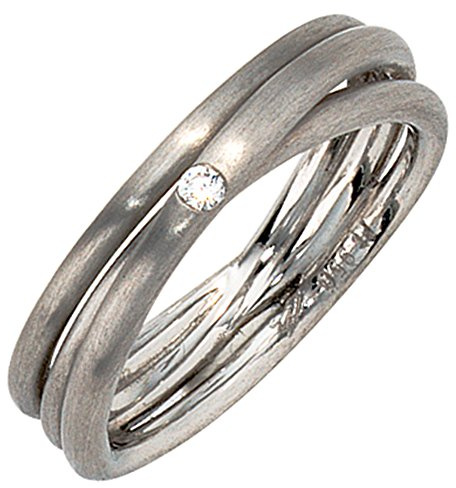 Jobo Damen-Ring aus 950 Platin matt mit Diamant Größe 56