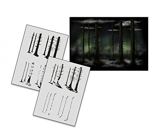 UMR-Design AS-165 forest Airbrushschablone Step by Step Grösse M