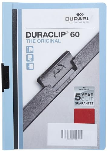 Durable HUNKE & Yoke Klemmmappe Klemmmappe 60, Hartfolie, 60 Seiten, Klar/Nachtblau