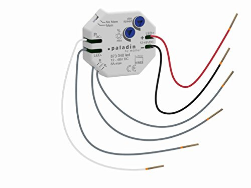 Müller 873040led 12-48 VDC, LED-Dimmer speziell konzipiert zur Steuerung von LED-Streifen/LED-Stripes, für die Unterputz-Montage, 23323, Grau
