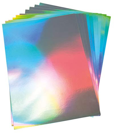 Rayher Effektpapier Hologramm, A4, silber, 300g/m², Hologramm-Papier, Btl. 10 Blatt, säurefrei, 67300606