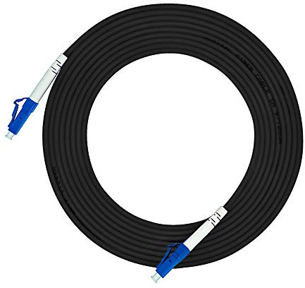 Jeirdus 10 Metri LC a LC Cavo in Fibra Ottica Corazzato per Esterni Simplex 9/125 SMF Jumper Patch Cord Ottico Singlemode LC-LC