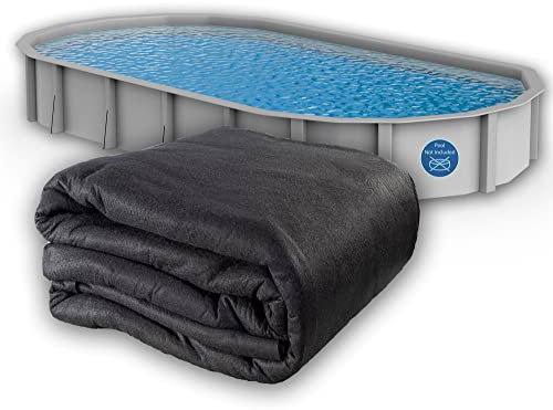 Liner Life LL1224OV Tapis de revêtement de piscine hors sol 3,6 x 7,3 m, solide et durable et résistant aux perforations, matériau géotextile en polyester, ovale, noir