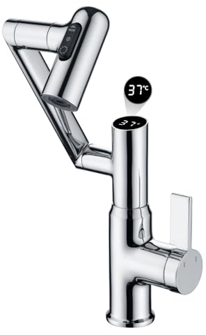 Robinet de température intelligent, poignée unique – Robinet d'évier de salle de bain et robinets de cuisine (chromé)