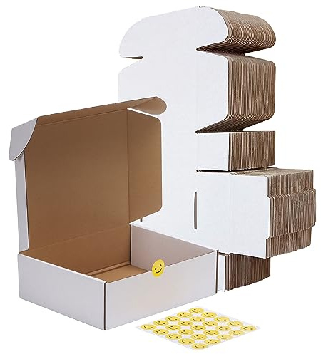 RLAVBL 25 Stück weiße Versandkartons mit den Maßen 15,3 x 15,3 x 5,1 cm für den Versand von Spielzeug und Geschenken