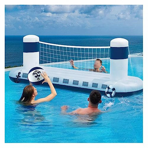 AXTMR Aufblasbarer Pool-Volleyball, aufblasbarer Kreis für Wasserstrand-Schwimmbecken, Pool-Float-Sportballständer,style3,300cm