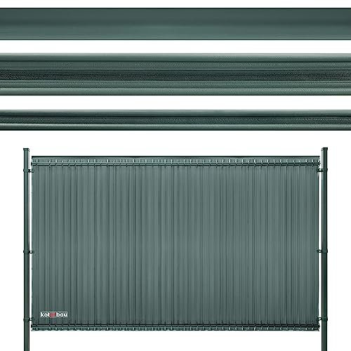 KOTARBAU® Sichtschutz für vertikale Paneele 122 x 125 cm Dunkelgrün PVC Zaunlatten für Paneele Sichtschutzzaun Schichtschutzleisten für Zaunpaneele Satz aus Kunststoff für Terrasse Garten Vertikale