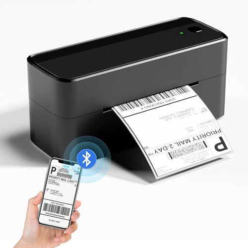 Phomemo DHL etikettskrivare 4 x 6, Bluetooth-termoskrivare, fraktetiketter, skrivare, kompatibel med Amazon, Etsy, Shopify, DHL, UPS, FedEx, Royal Mail, USB och Bluetooth-anslutning
