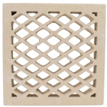 Griglia di aerazione e ventilazione in Pietra Leccese per tubo ø 100mm 120mm 150mm uso interno esterno con rete alluminio anti insetti e trattamento idrorepellente TUTTE LE MISURE GRPL027 MONTEDURO
