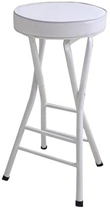 Klapphocker, 125 kg Kapazität, PU-Leder, runder Barhocker – klappbare, rutschfeste Fußpolster – ideal für Zuhause, Garten, Büro