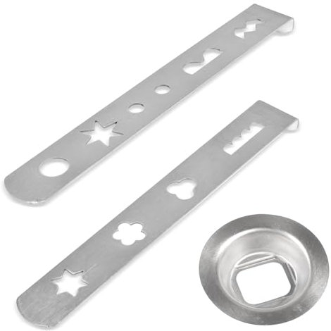 Funmo 2 Stück Spritzgebäckvorsatz,8 Formen Spritzgebäckvorsatz,Edelstahl Gebäckvorsatz für Fleischwolf mit Verbindungsring, Mit der Gebäckvorsatz Zauberst du Wunderschöne Kekse