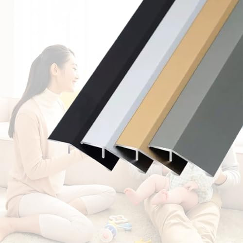 KGAILL Aluminium Boden Übergangsleiste Höhenausgleichsprofil 3-15mm, Abdeckleisten für Fußböden 0.9M, Boden&Teppich Laminat Übergangsschiene Leiste (Color : Bright silver, Size : L 90cm x W 3.5cm)