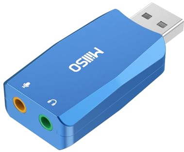 MillSO External USB to 3.5mm Sound Card with Internal Recording Function