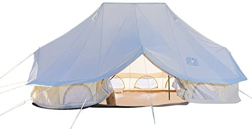 Jurtenzelt mit Herdloch für Familiencamping, großer Raum, Festival-Partyzelt, Tipi für Karneval, Party, Musikfestival, Picknick – Glockenzelt für 4 Jahreszeiten, 4 x 6 x 3 m