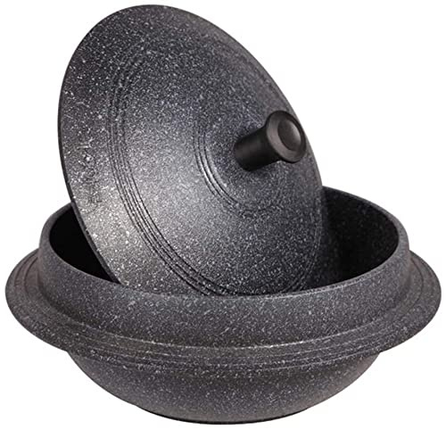 Cucina gres porcellanato casseruola cottura ceramica pentola di argilla, pietra coreana Bibimbap ciotole, non-bastone Stock Pot Soup Pot, Slow Stew Pot, Hot Pot, Rice Cooker Induction Cooker ty Black