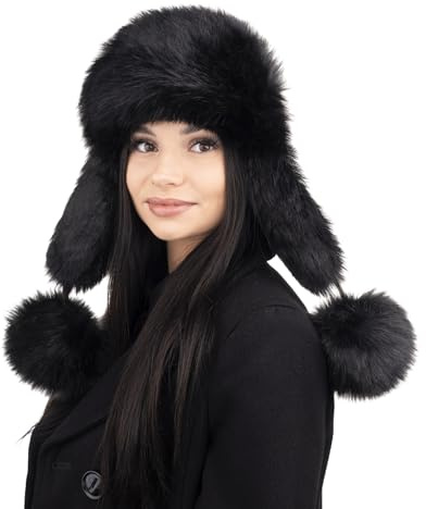 Futrzane Fliegermütze - Schapka Uschanka Damen - Fell Trapper Mütze aus Leder