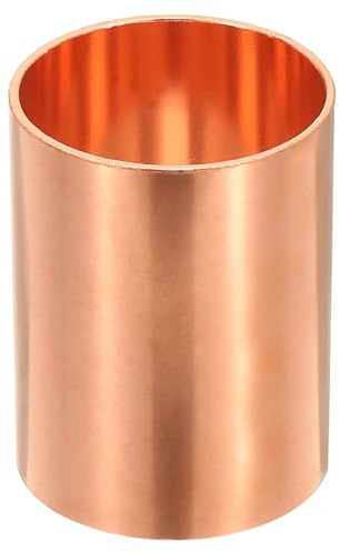 PATIKIL 1-1/2 Copper Coupling Fittings with Sweat Ends, Straight Copper Pipe Fitting Coupler Without Stop Solder Connection Welding Joint Connector for HVAC Air Conditioning
