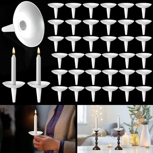 Set of 1000 Candle Drip Protectors - Reusable Wax Catchers for Weddings and Events - White