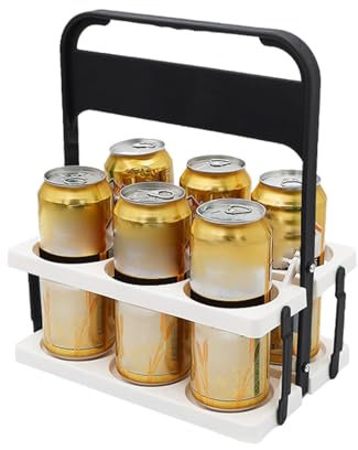 Cestino organizer per bottiglie di bevande – raccoglitore di bottiglie di birra riutilizzabile | organizzatore colorato per bevande, bar, scaffale per birra con 6 fori per viaggi, campeggio,