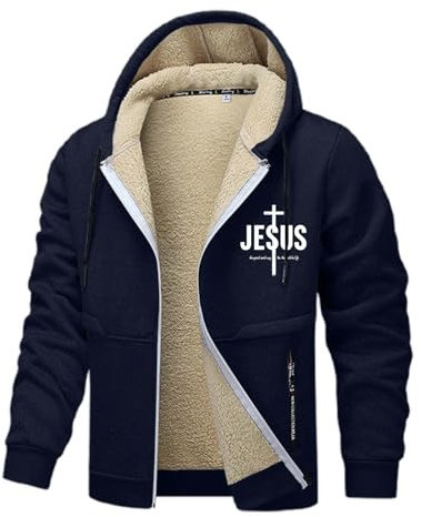 Felpe Cactus Jack Pile Blu Uomo Giacche Particolari Uomo Dolcevita con Zip Uomo Felpa con Cappuccio con Pelo Felpa con Pelo Interno Uomo Giacche Maschili Camicia sotto Maglione Girocollo Felpa
