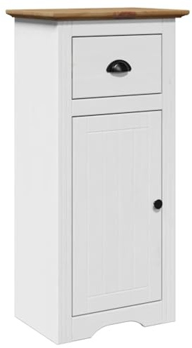 vidaXL Badrumsskåp BODO vit och brun 44x30x90 cm, toalettförvaringsskåp, badrumsgolvskåp, badrumsmöbler, badskåp, tvättrumsskåp