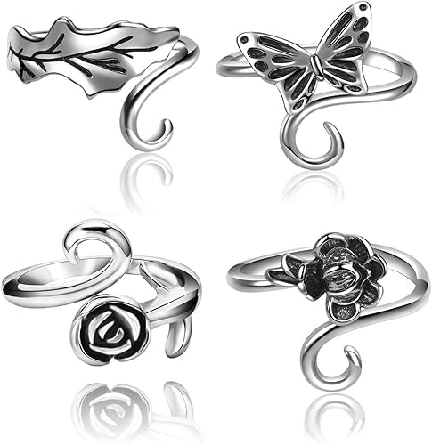 GlamRays 4 Stück Häkelringe für Finger, Einstellbare Häkelspannungsringe, Garnspannungsringe, einfaches Häkeln, Häkelaccessoires, Mutter Oma Dankfest Geschenke