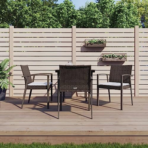 KTHLBRH 5-TLG. Garten-Essgruppe mit Kissen Poly Rattan und Stahl Terrassenmöbel-Sets Balkonmöbel-Sets Outdoor-Möbel-Sets Gartenmöbel-Sets für Terrasse, Garten, Balkon