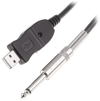 SWOOMEY 3m Câble Usb Guitare Basse Pour Pc Enregistrement Noir Jack Convertisseur Intégré