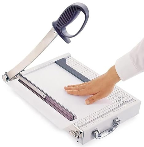 HmLotd Cortador de Papel Manual, Cortador de Papel Multifuncional A3, con Cuchillo de Corte de Papel de Acero Engrosado, Deflector extraíble, Mesa Engrosada con pies de Goma Antideslizantes