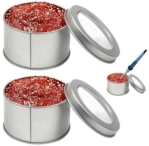 2 PièCes Fer A Souder Nettoyant Pour Panne,Etain A Souder Activateur De Panne,Laiton Fer A Souder Etain Nettoyant,Pas Besoin D'Ajouter D'Eau Flux Soudure éPonge à Souder,Soudure Accessoires
