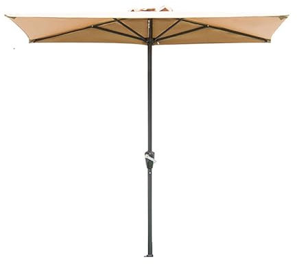 YAVYAV Parasol De Terrasse Demi-rectangulaire, Petit Demi-parasol Avec Manivelle, Pour Porte De Balcon De Café(Khaki,200x100cm)